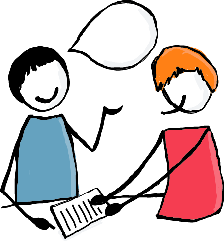 Beratung Eine Person steht vor einer beschriebenen Flippchart und zeigt mit dem Finger auf das Geschriebene.