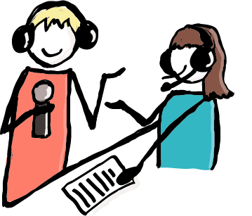 Zwei Personen schauen gemeinsam in eine Zeitung.